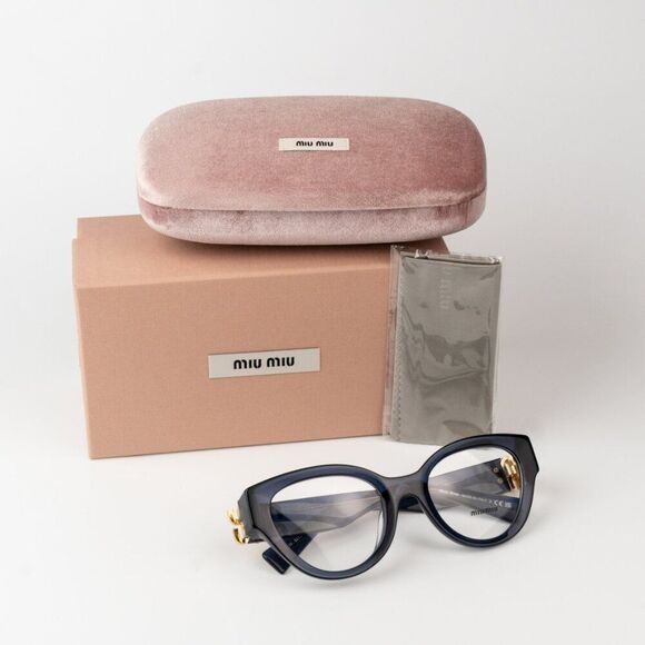 NEW Miu Miu MU01VV 08Q1O1 Dark Blue Women Eyeglasses MU 01VV - Picture 9 of 9